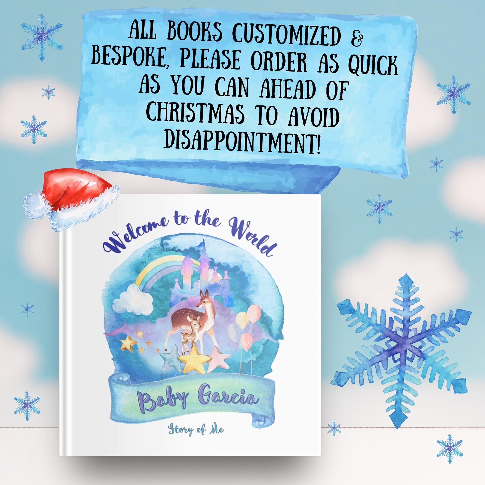 Personalized New Baby Book - Welcome to the World, featuring the child or family name - customized with Child's Name & more