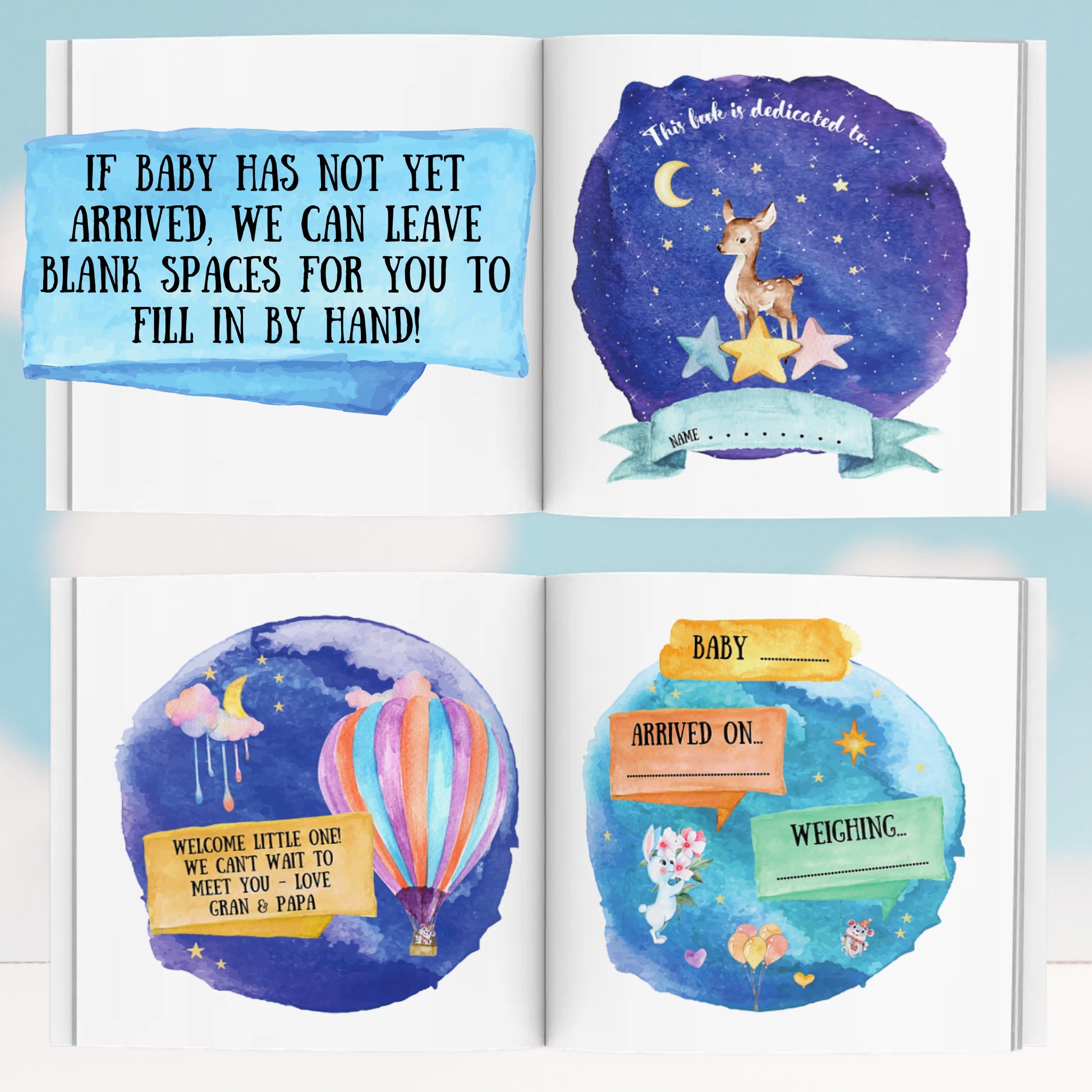 Welcome To The World Custom Baby Book - Baby Rhymes Book Personalized w/child or family name, gift for new babies and parents to be