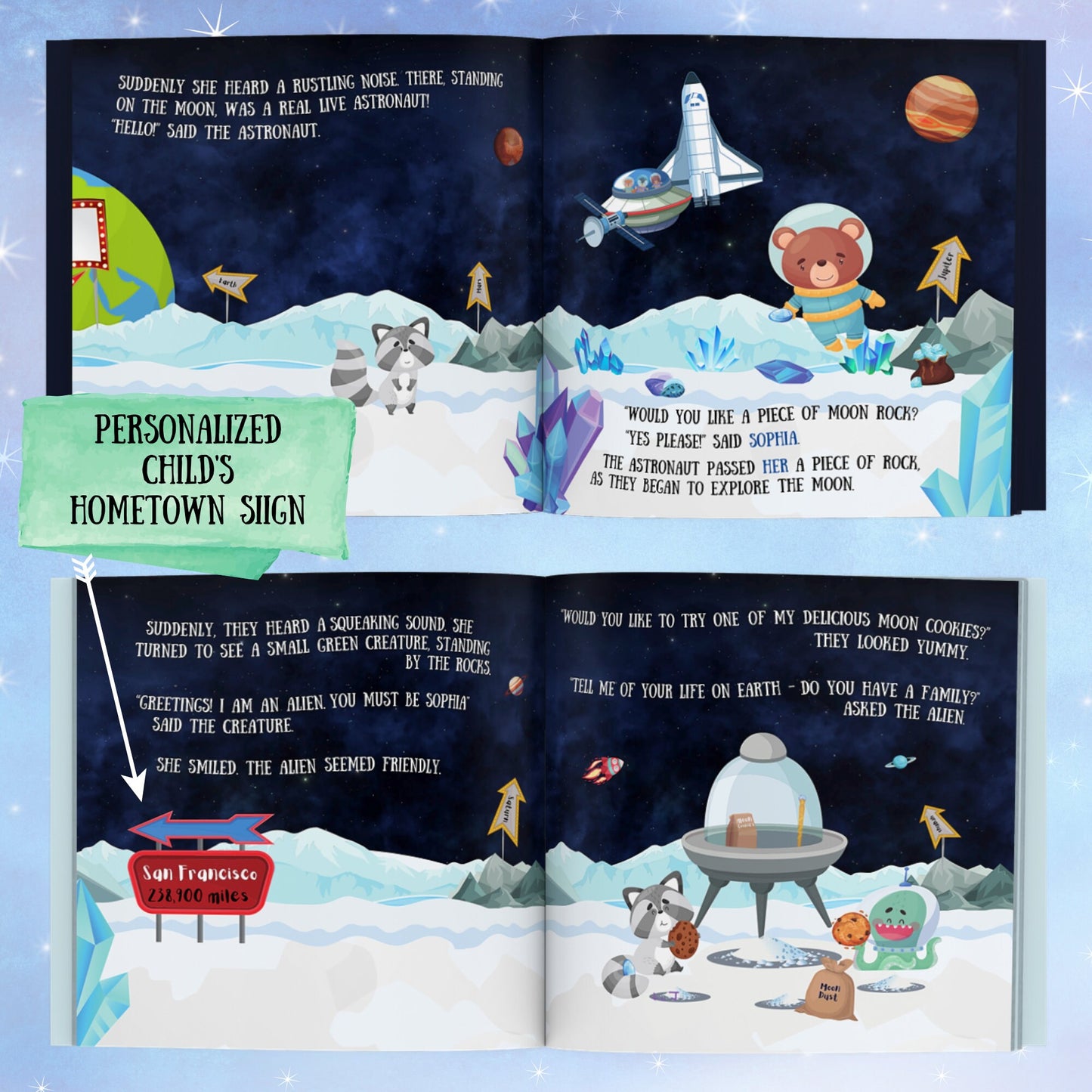 Out of this World - A Personalized Space Adventure Christmas Book for Kids w/Child’s Name