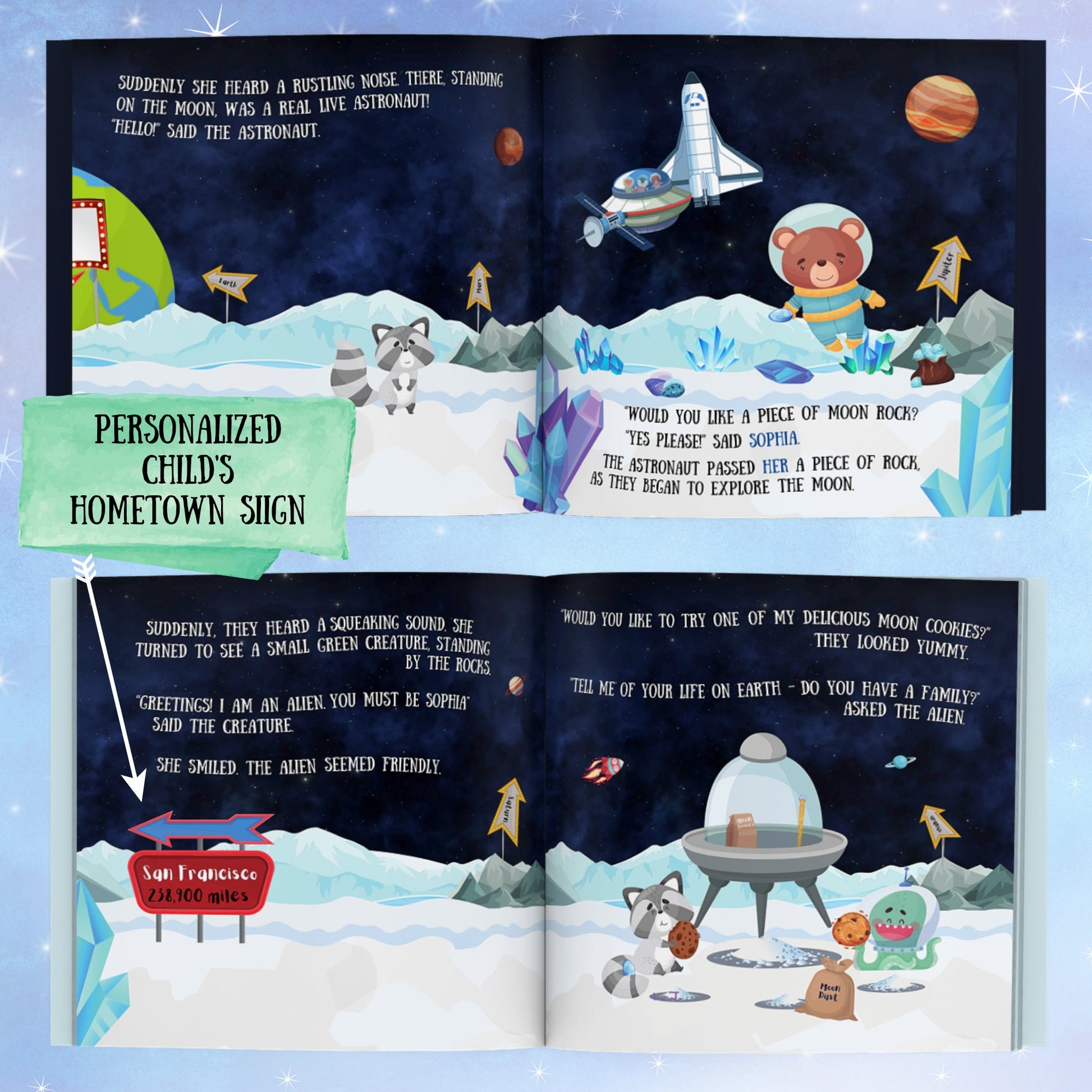 Personalized Kids Book - Space Adventure with Child's Name - Out of this World Space Birthday Book