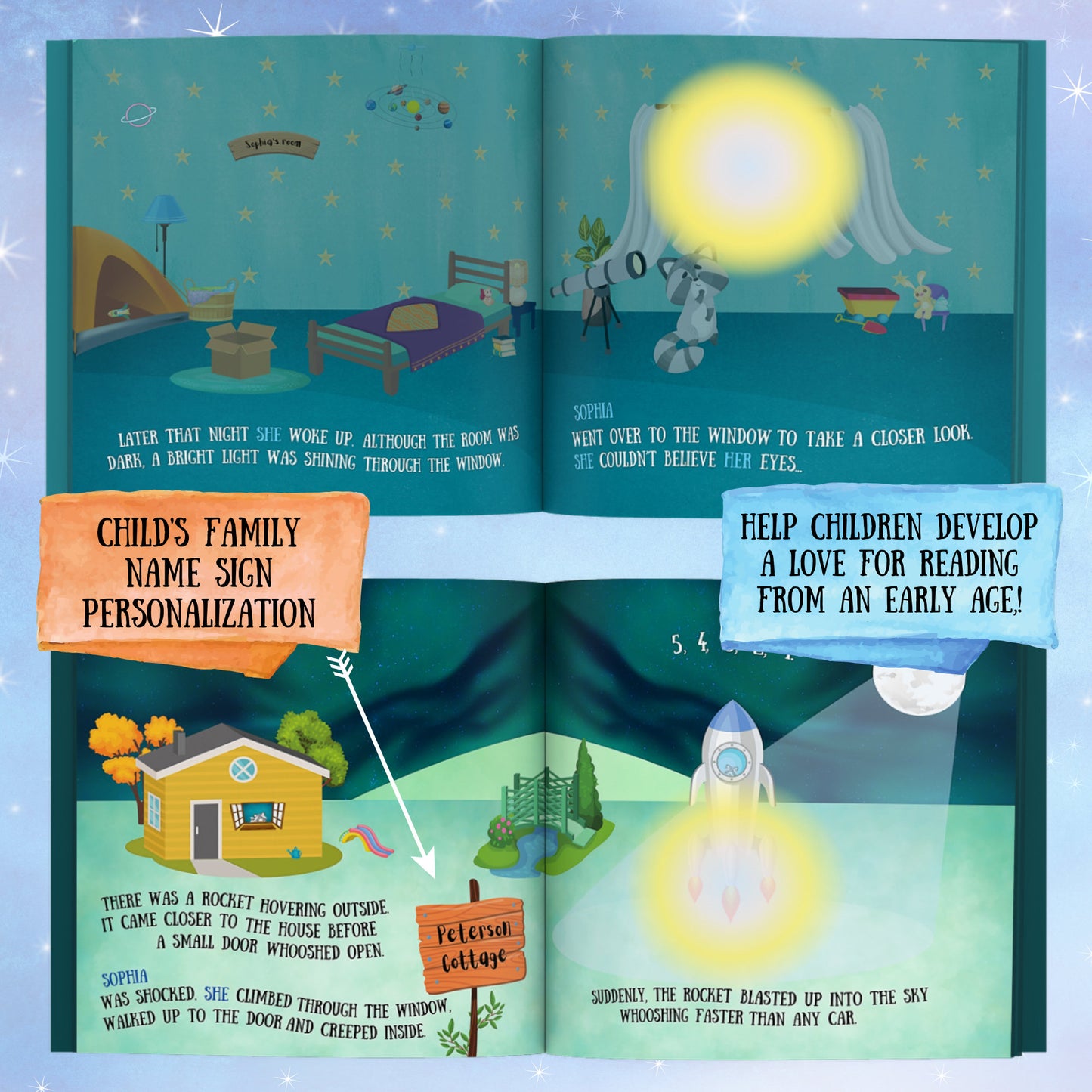 Out of this World - A Personalized Space Adventure Christmas Book for Kids w/Child’s Name