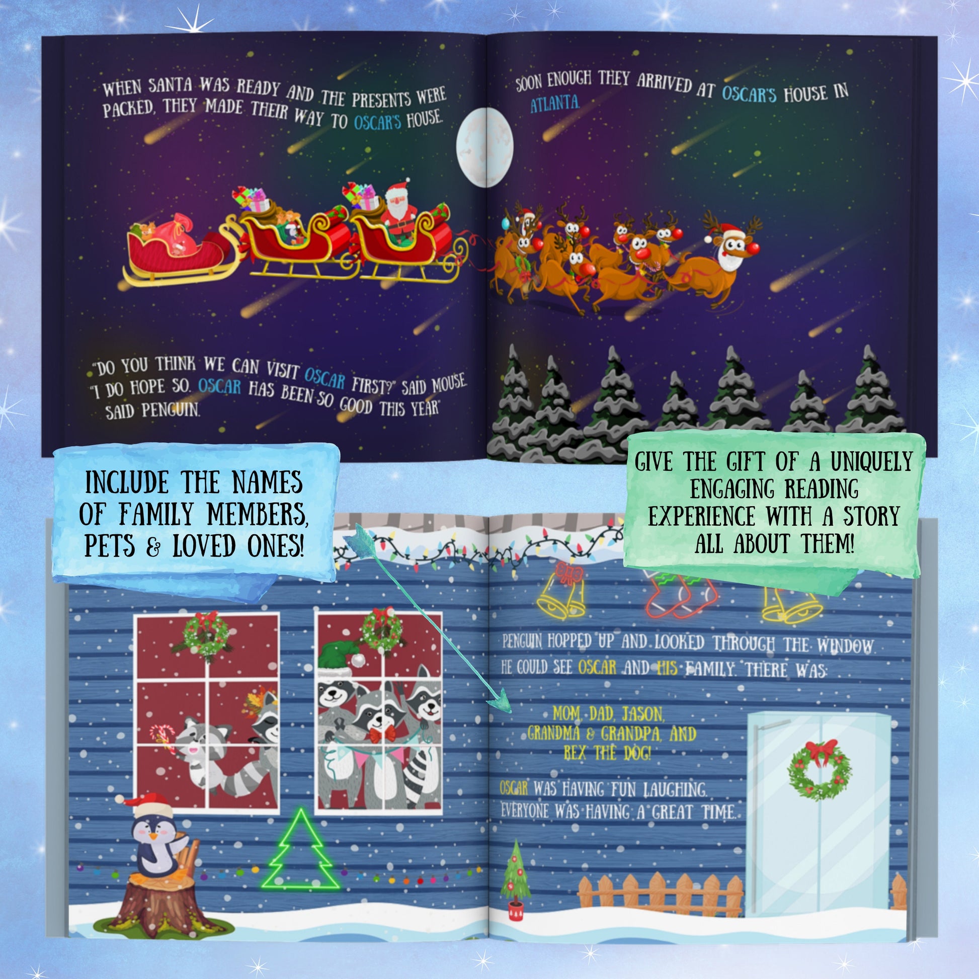 Personalized Book - My First Christmas - Custom Personalized Book w/child and family personalizations, great gift for first Christmas