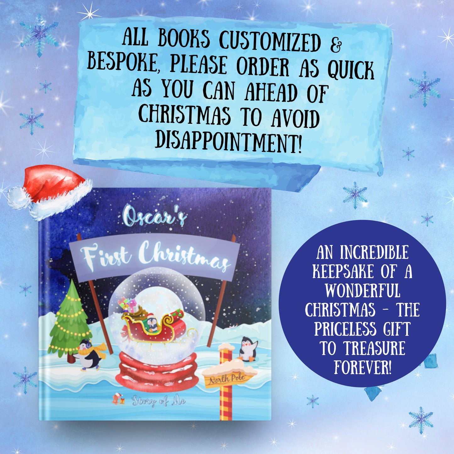 Personalized Book - My First Christmas - Custom Personalized Book w/child and family personalizations, great gift for first Christmas