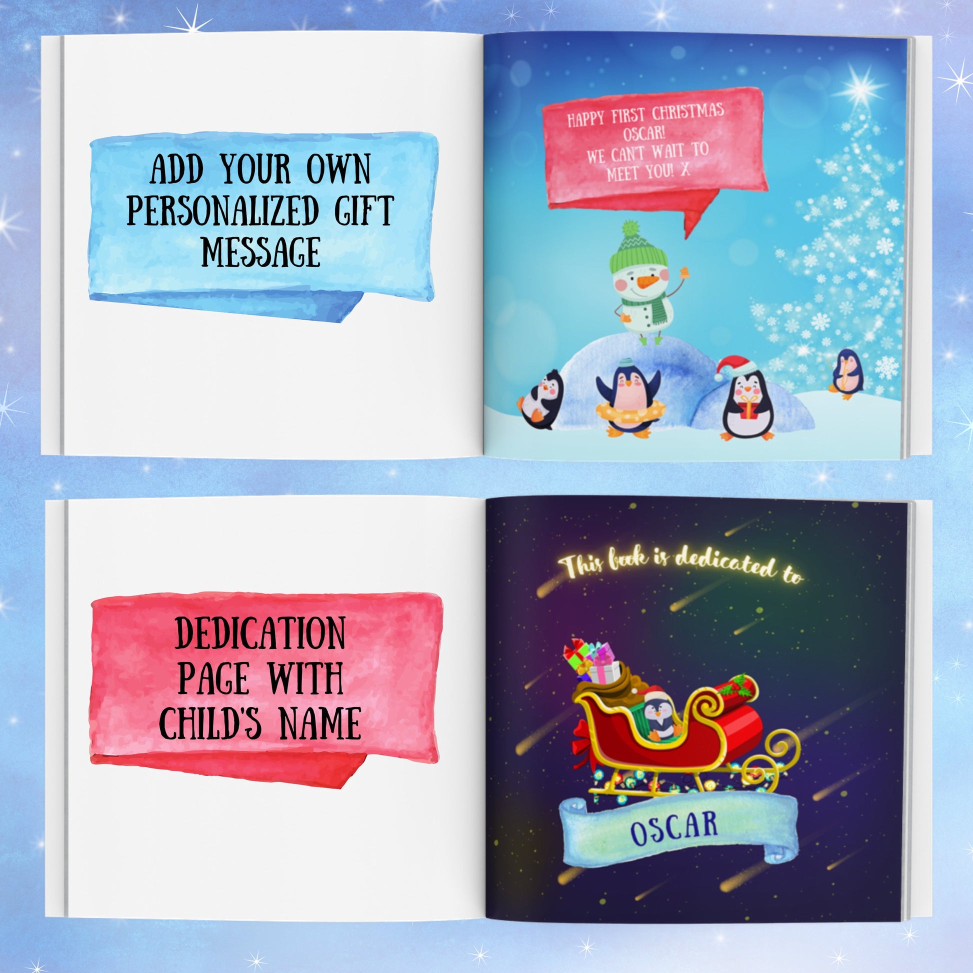 Personalized Book - My First Christmas - Custom Personalized Book w/child and family personalizations, great gift for first Christmas