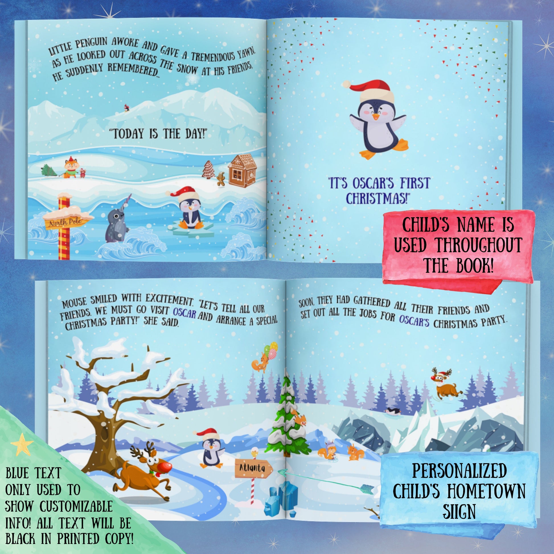 Personalized Book - My First Christmas - Custom Personalized Book w/child and family personalizations, great gift for first Christmas
