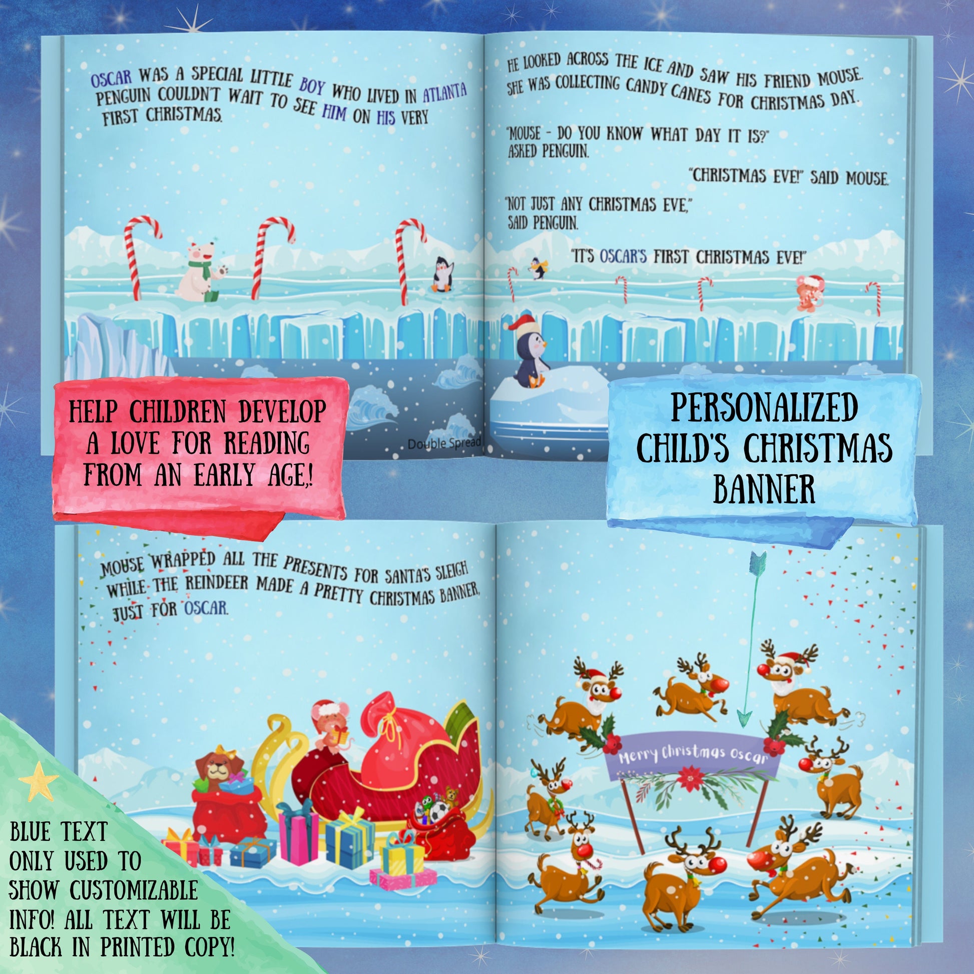 Personalized Book - My First Christmas - Custom Personalized Book w/child and family personalizations, great gift for first Christmas