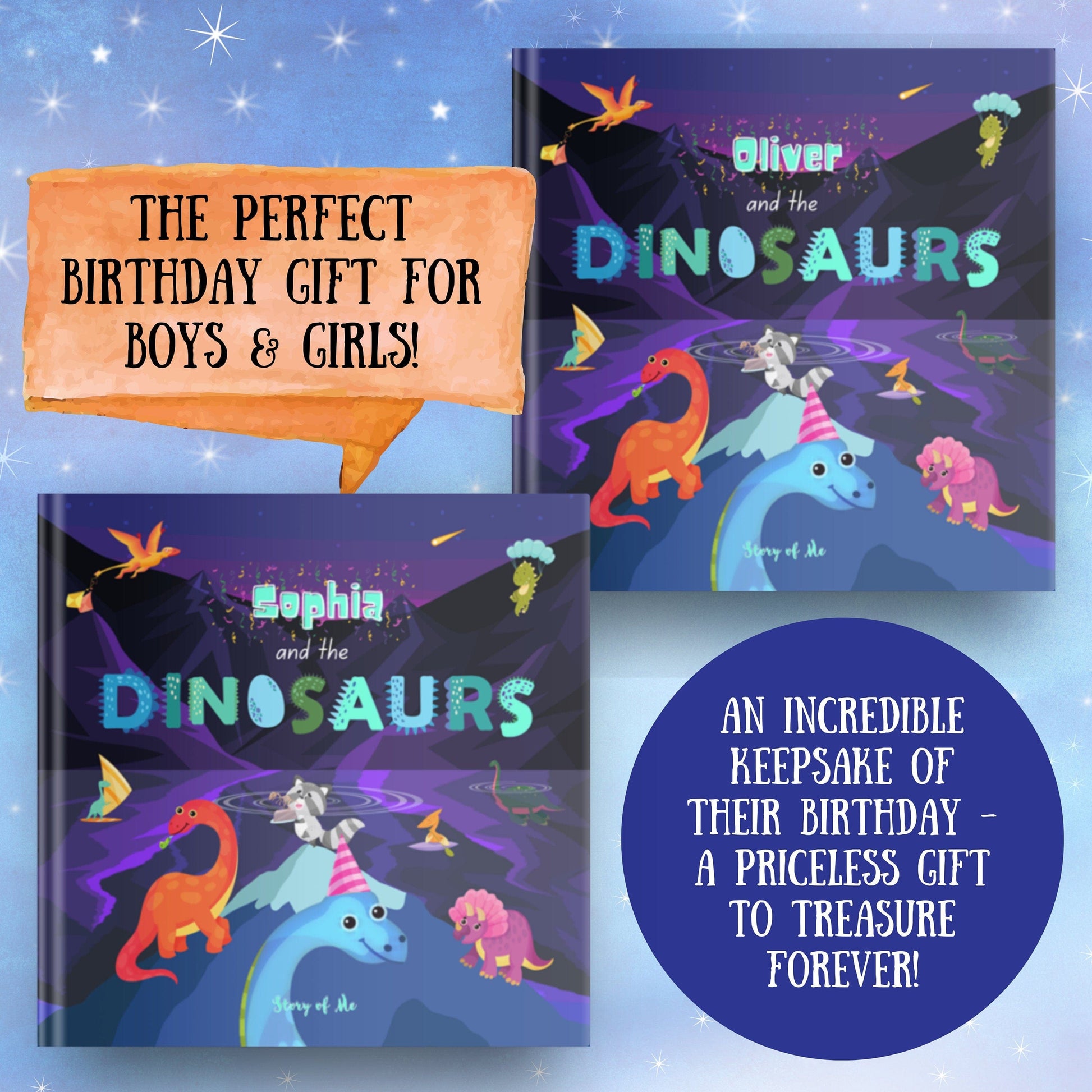 Personalized Book - Dinosaur Adventure - Custom Personalized Book w/child and family personalizations, great dinosaur gift for birthday