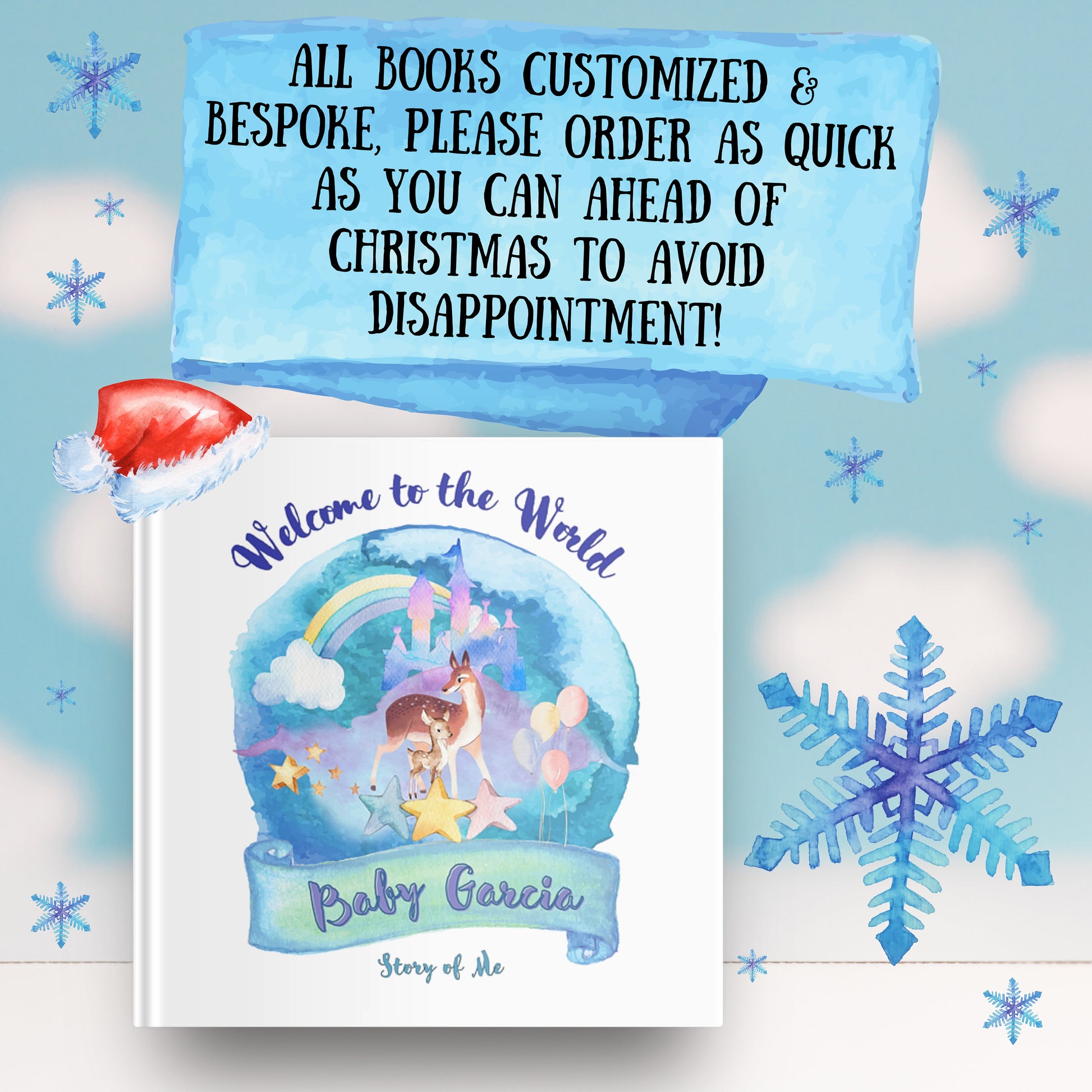 Personalized New Baby Book - Welcome to the World, featuring the child or family name - customized with Child&#39;s Name & more