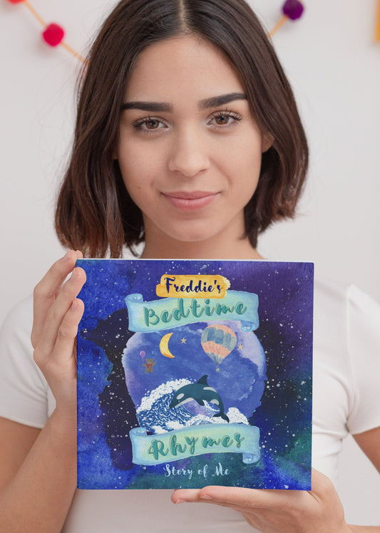 Bedtime Rhymes Personalized Children’s Book - Custom Baby Book of Nursery Rhymes w/child’s name, great baby gift or toddler gift