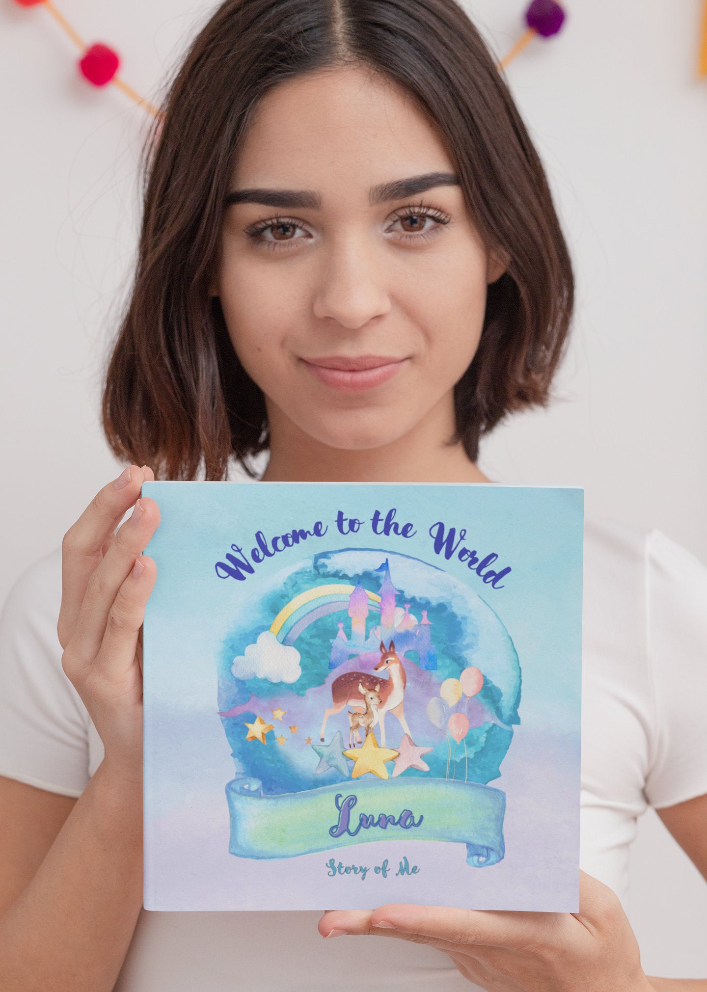 Welcome To The World Custom Baby Book - Baby Rhymes Book Personalized w/child or family name, gift for new babies and parents to be