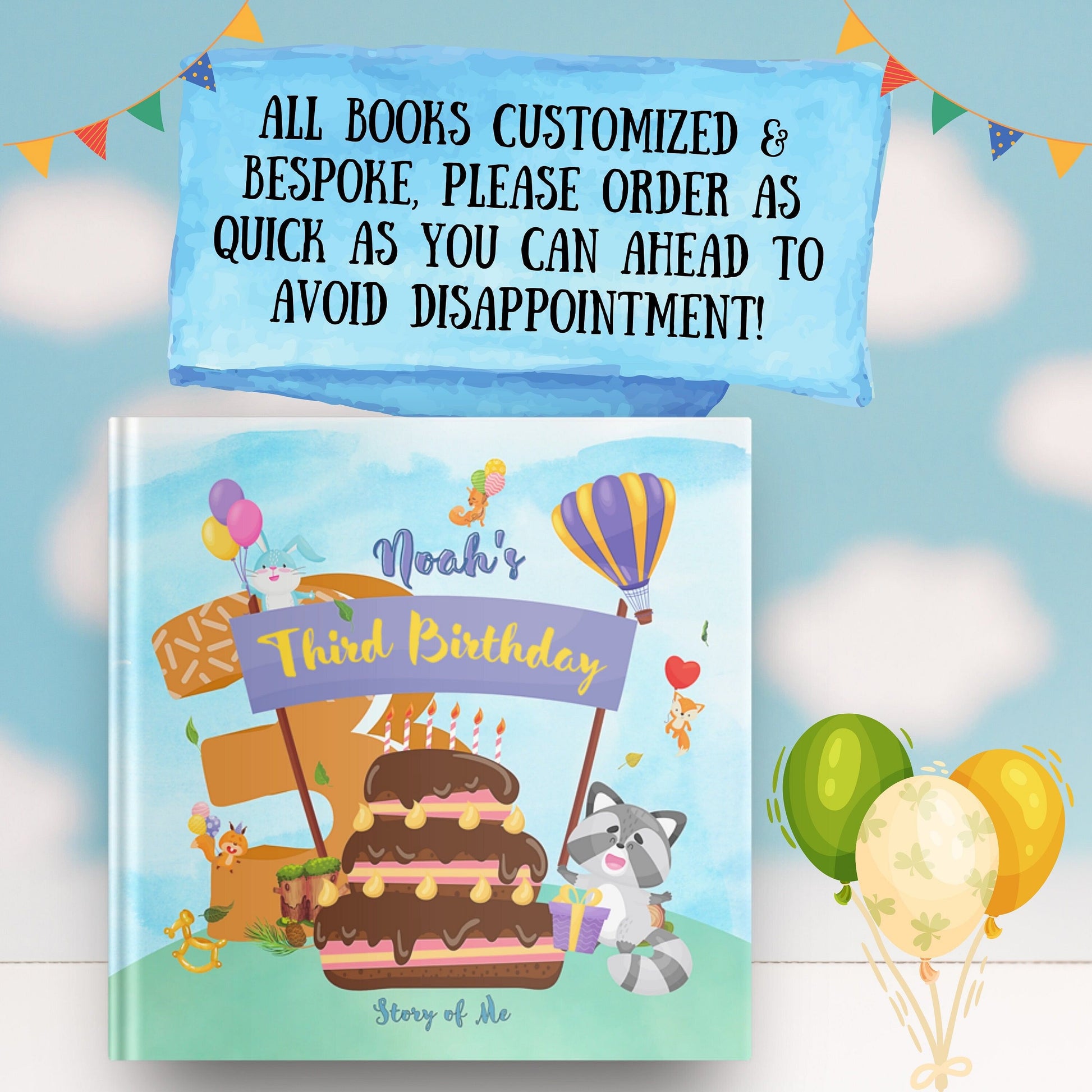 Personalized Third Birthday Book - My Third Birthday - Custom Book with Child's name and other personalizations - great gift