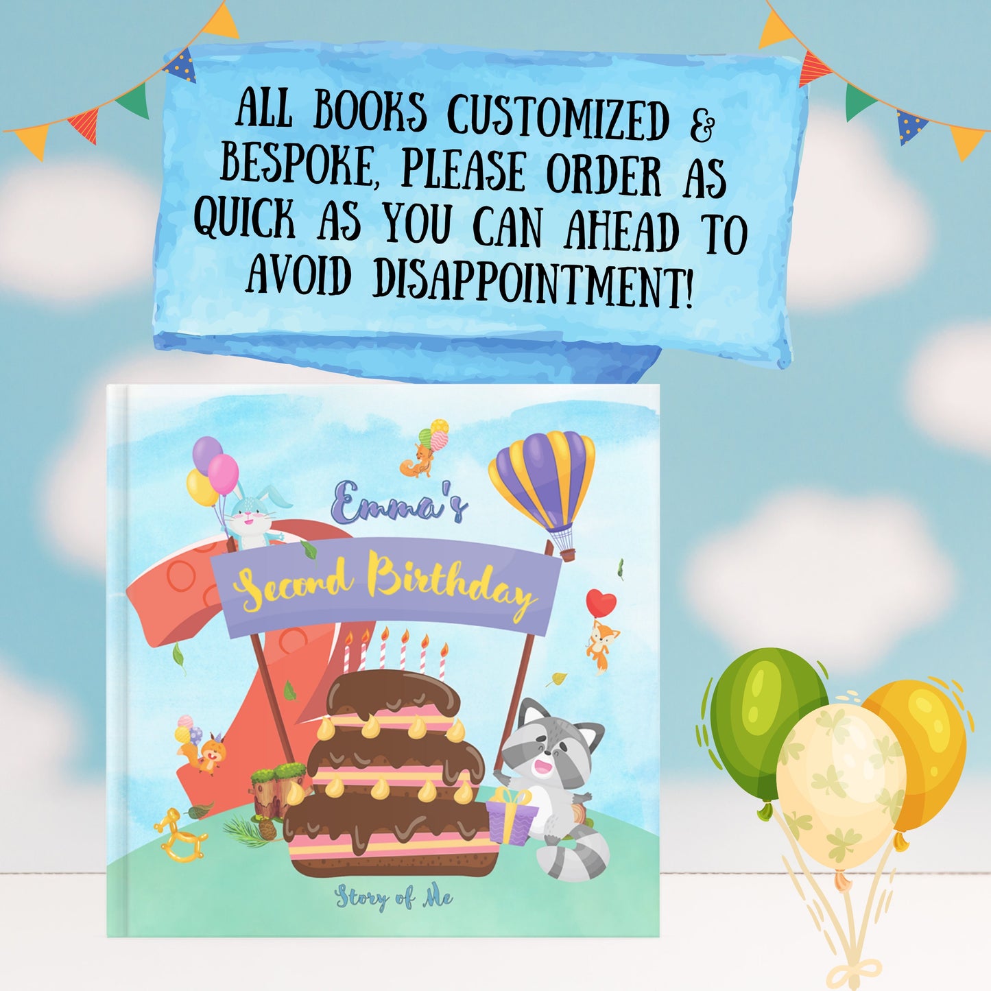 Personalized Second Birthday Book - Child's Second Birthday, Special Custom Kids Book Gift with Child Personalizations