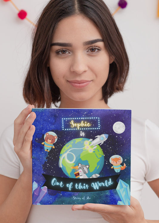 Personalized Kids Book - Space Adventure with Child's Name - Out of this World Space Birthday Book