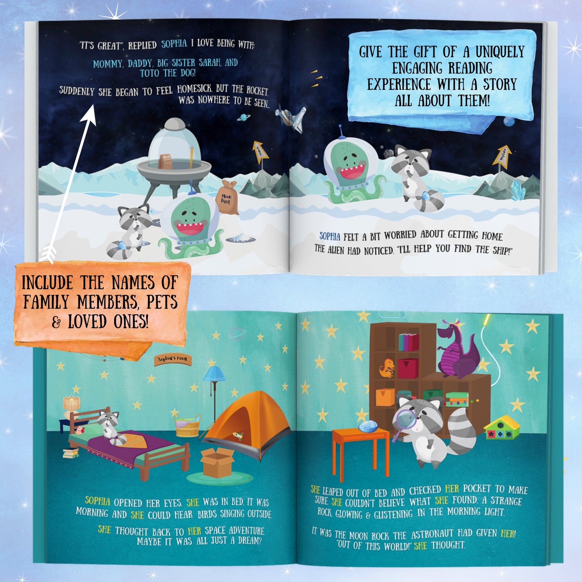 Personalized Kids Book - Space Adventure with Child's Name - Out of this World Space Birthday Book