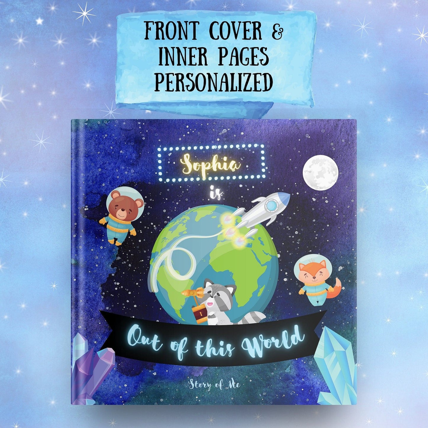 Personalized Kids Book - Space Adventure with Child's Name - Out of this World Space Birthday Book