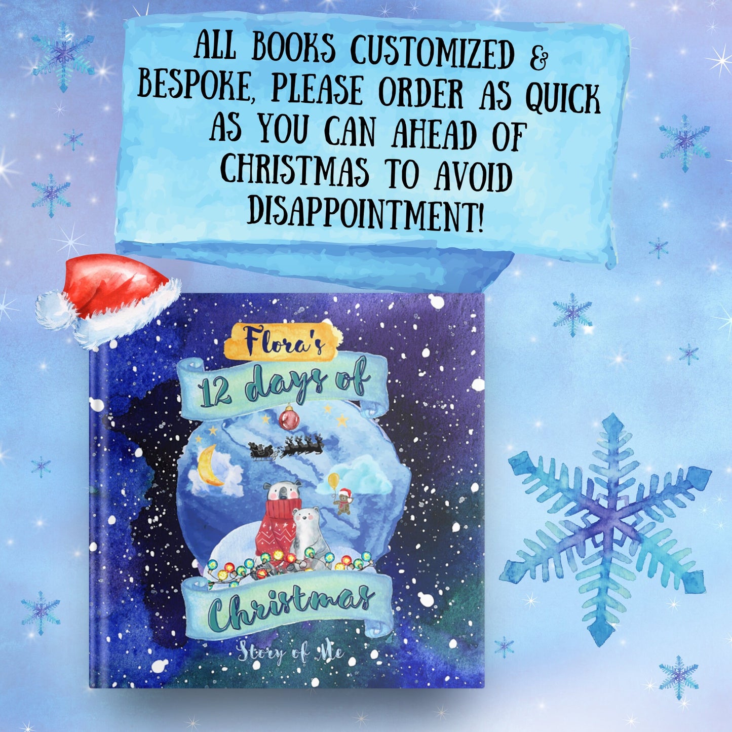 12 Days of Christmas Personalized Children’s Book - Custom Kids Christmas Book w/child’s name, great kids gift, toddler gift or baby gift