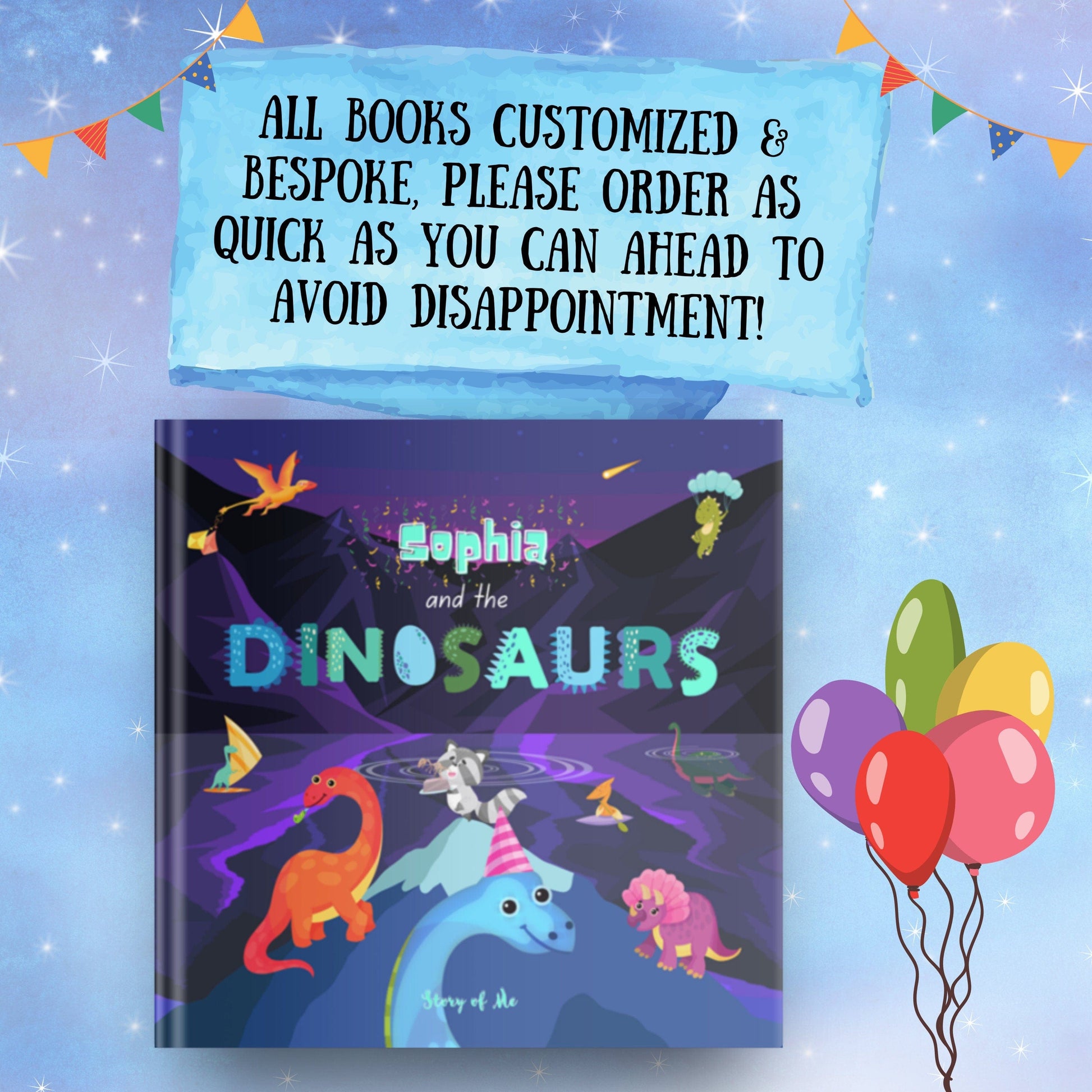Personalized Book - Dinosaur Adventure - Custom Personalized Book w/child and family personalizations, great dinosaur gift for birthday